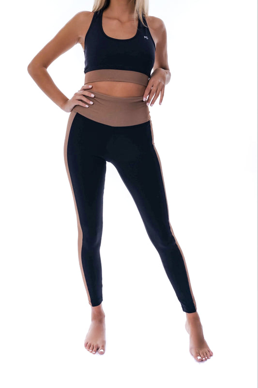 Leggings risca lateral - Bege