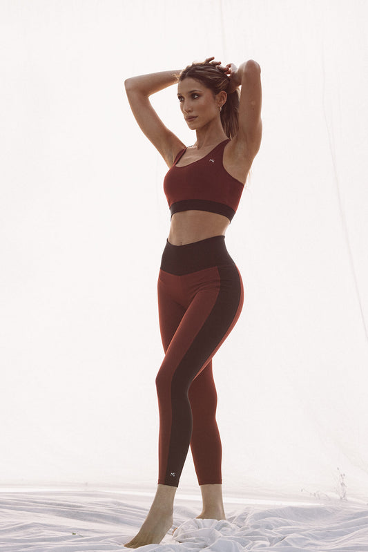 Leggings risca lateral - Bordeaux