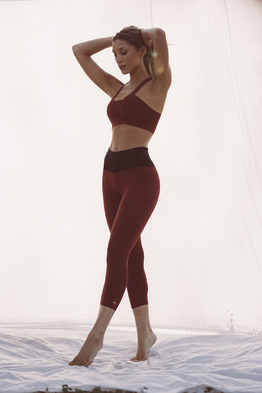 Leggings cintura subida - Bordeaux