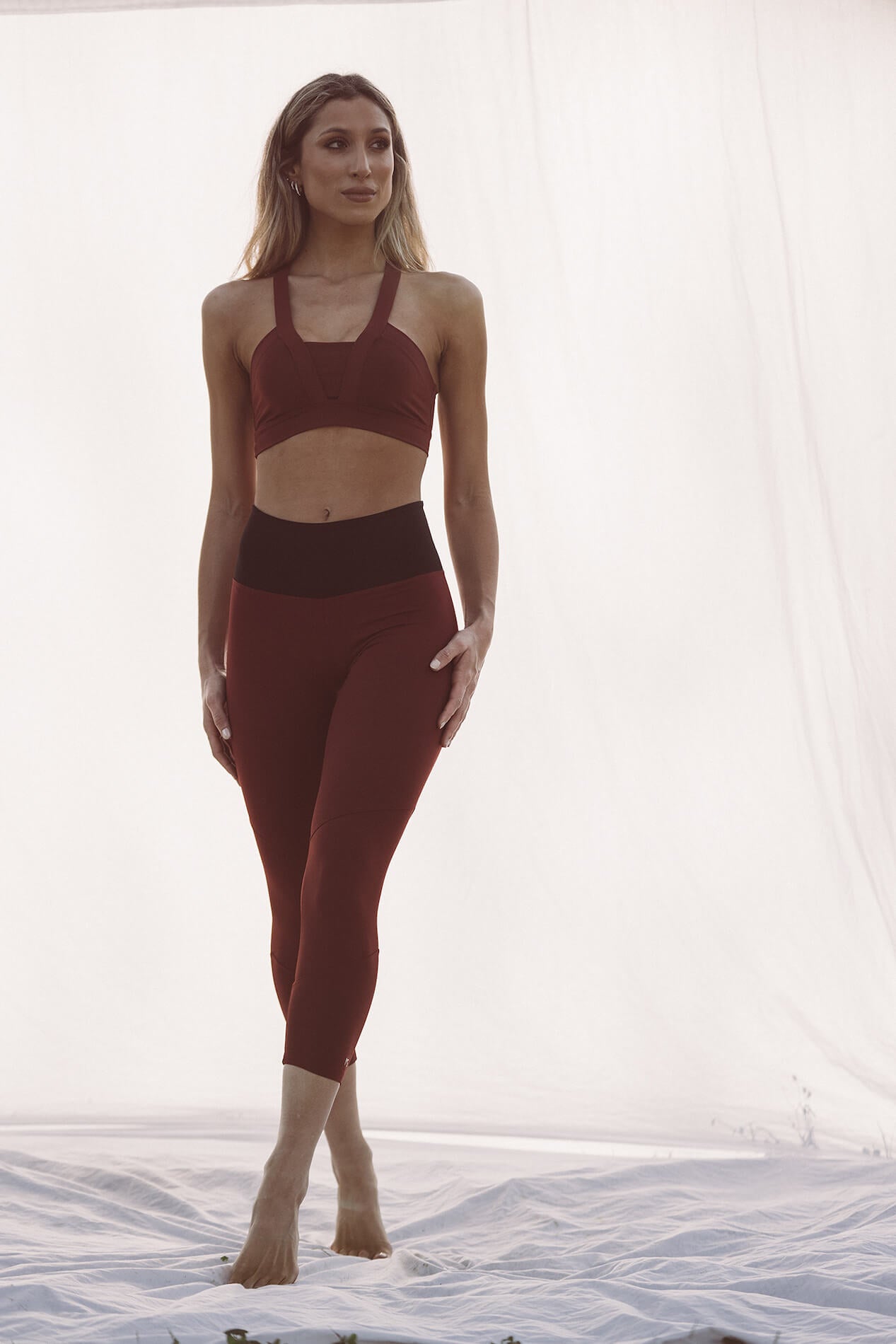 Leggings cintura subida - Bordeaux